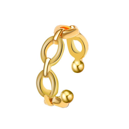 Fashion personality geometric hollow chain no hole ear clip retro simple creative irregular earrings for women