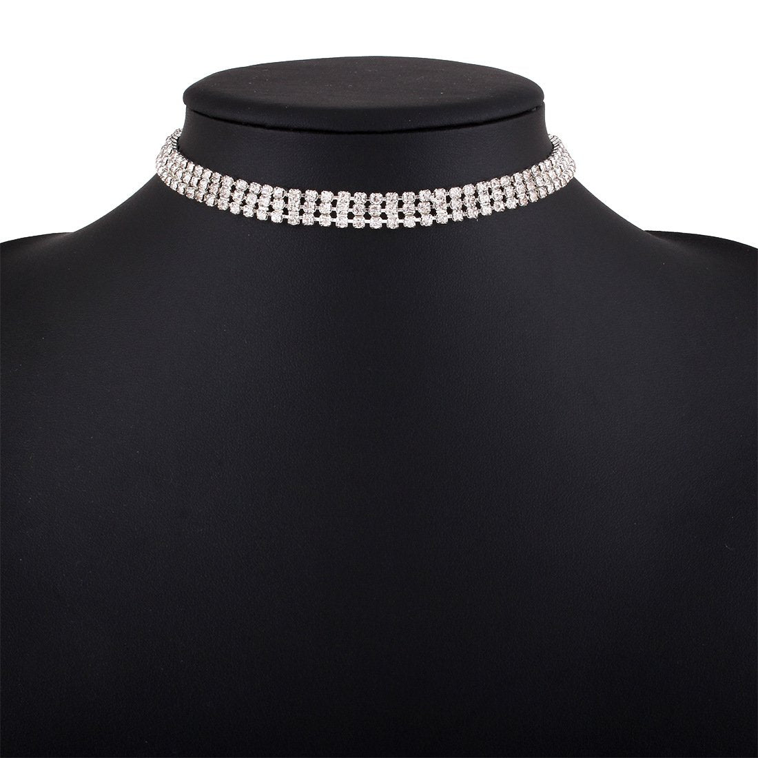 N517 Fashion Jewelry European Version Popular Beam Neck Element Necklace Trendy Women's Full Diamond Necklace Alloy Necklace