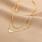 Niche design sense titanium steel double-layer heart-shaped necklace simple love love stainless steel clavicle chain jewelry female