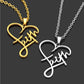 Fashion titanium steel faith peach heart necklace female faith English name small gift inspirational slogan necklace