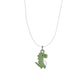 Fashion Invisible Fishing Line Clavicle Chain Cute Green Drip Oil Alloy Dinosaur Pendant Necklace Accessories