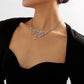 N1965 Geometric Creative Necklace Fashion Three-dimensional Butterfly Full Diamond Temperament Necklace Sweet Cool Fashion Necklace