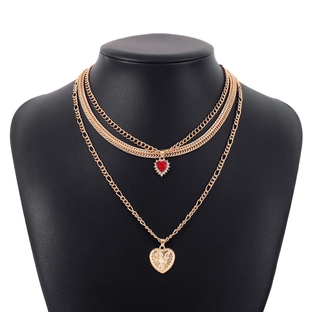N1486 Ornament metal niche stacked fashion necklace love micro-inlaid flower clavicle necklace