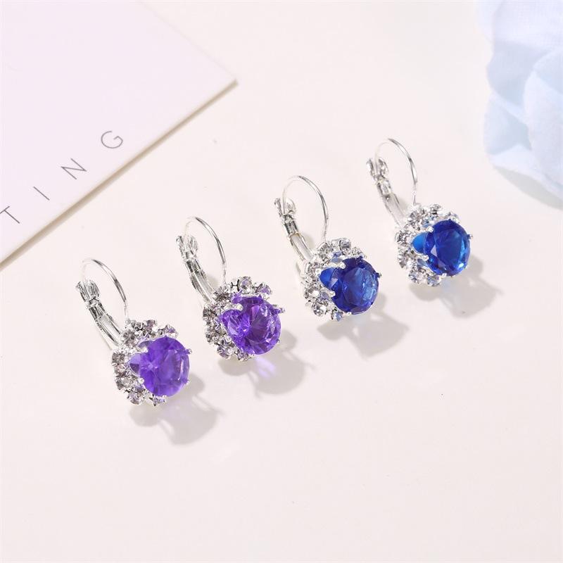 Fashion Round Crystal Diamond Sunflower Stud Earrings Classic Zircon Temperament Earrings Earrings