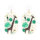 E9676 Earrings Female Cute Cartoon Owl Giraffe Earrings Creative Geometric Fun Earrings
