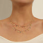 Jewelry Straight Tube Opening Smile Necklace Female Drop Glaze Painted Flower Rhinestone Necklace