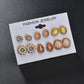 Pop Jewelry Earrings 6 Pairs Set Gemstone Stud Earrings