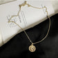 Fun Retro Portrait Gold Coin Necklace Sweater Chain Temperament Simple Design Sense Street Clavicle Chain Female