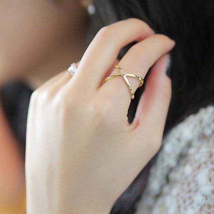 You of the Stars X Cross Three-dimensional Hollow Ring Jewelry One Yuan Female Joint Index Finger Ring