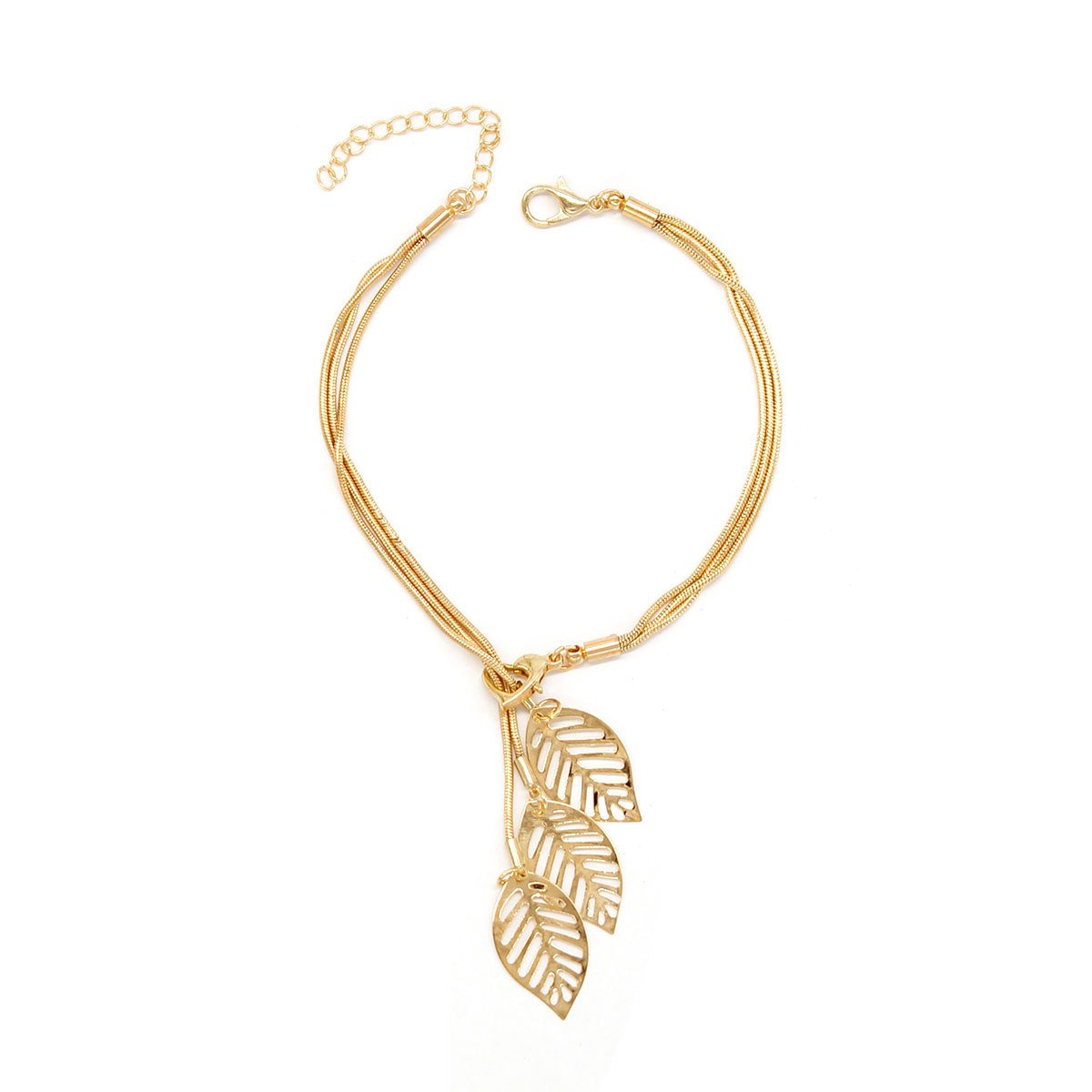 Jewelry Gold Wire Mesh Alloy Bracelet Hollow Leaf Bracelet