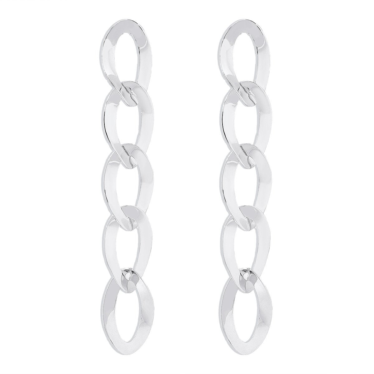 E158 Exaggerated Personality Long Earrings Glossy Chain Retro Cool Fashion Geometric Earrings Women