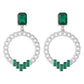 E1775 jewelry personalized hollow circle chain retro earrings micro-inlaid simple retro earrings
