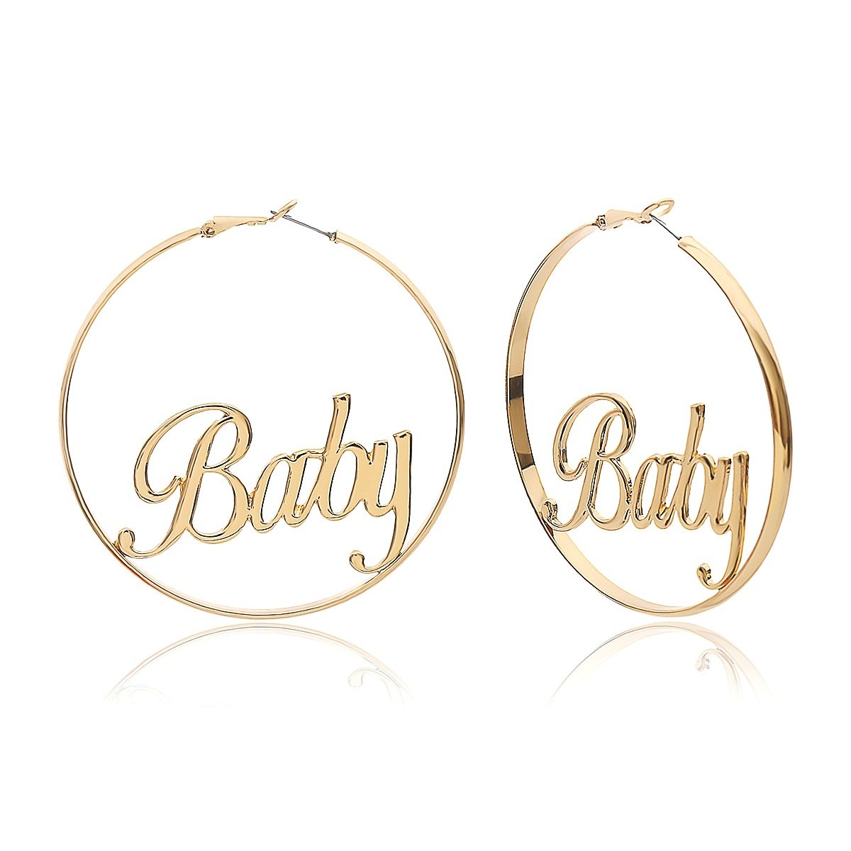 Jewelry Fashion Retro Personality Geometric Strand Hollow Earrings Female Exaggerated Temperament Circle Letter Earrings