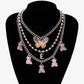Jewelry simple multi-layer ball chain necklace female retro bear butterfly pendant necklace set