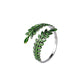 Trendy light luxury niche design stainless steel dripping oil wheat ear leaf open ring