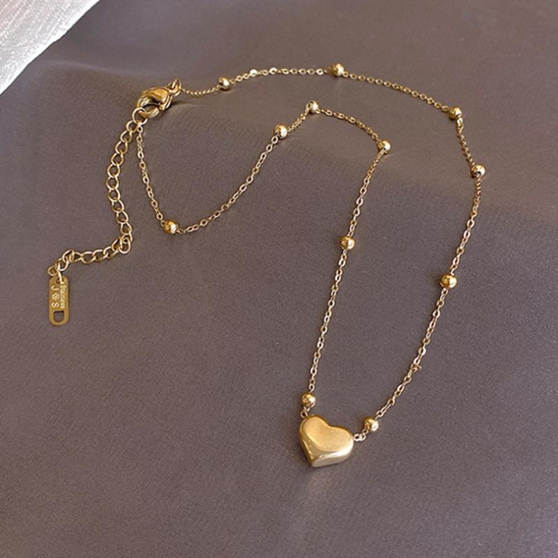 Exquisite ball titanium steel love necklace female clavicle chain temperament fashion tide net red ins cold necklace
