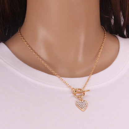 Exaggerated Jewelry Padlock Heart Creative Pendant Simple Fashion Necklace Personality Necklace Accessories