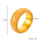 Fashionable original design simple stainless steel golden resin luminous forest crack creative ring