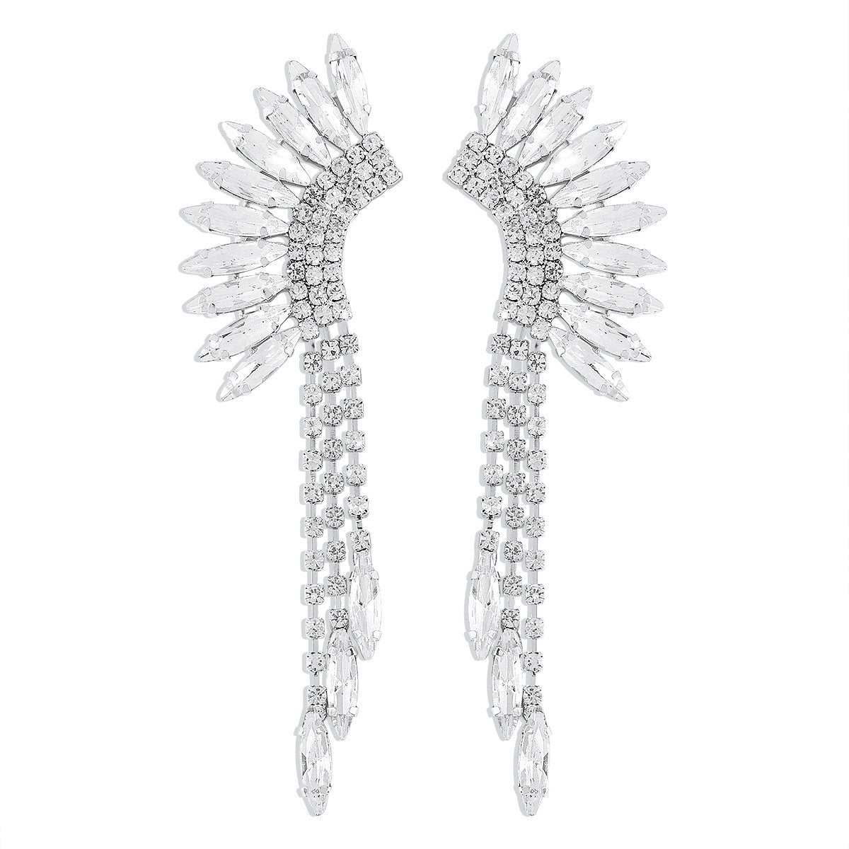 E1183 Niche tassel rhinestone temperament earrings personality claw chain cold dinner party earrings women