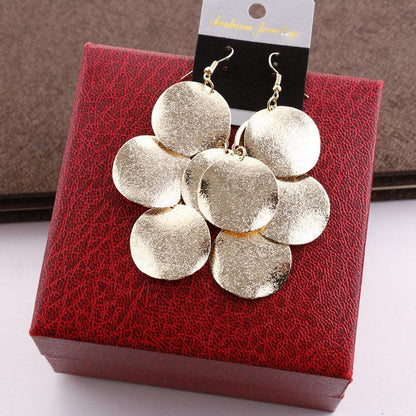 Fashion Simple Alloy Flat Round Women's Earrings Earrings Jewelry