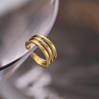 Minimalist temperament three-ring circle ear bone clip multi-layer metal non-ear pierced ear clip earrings high-end ins