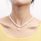 Jewelry Acrylic Pearl Beaded Necklace Devil's Eye Pendant Necklace Niche Short Style Jewelry