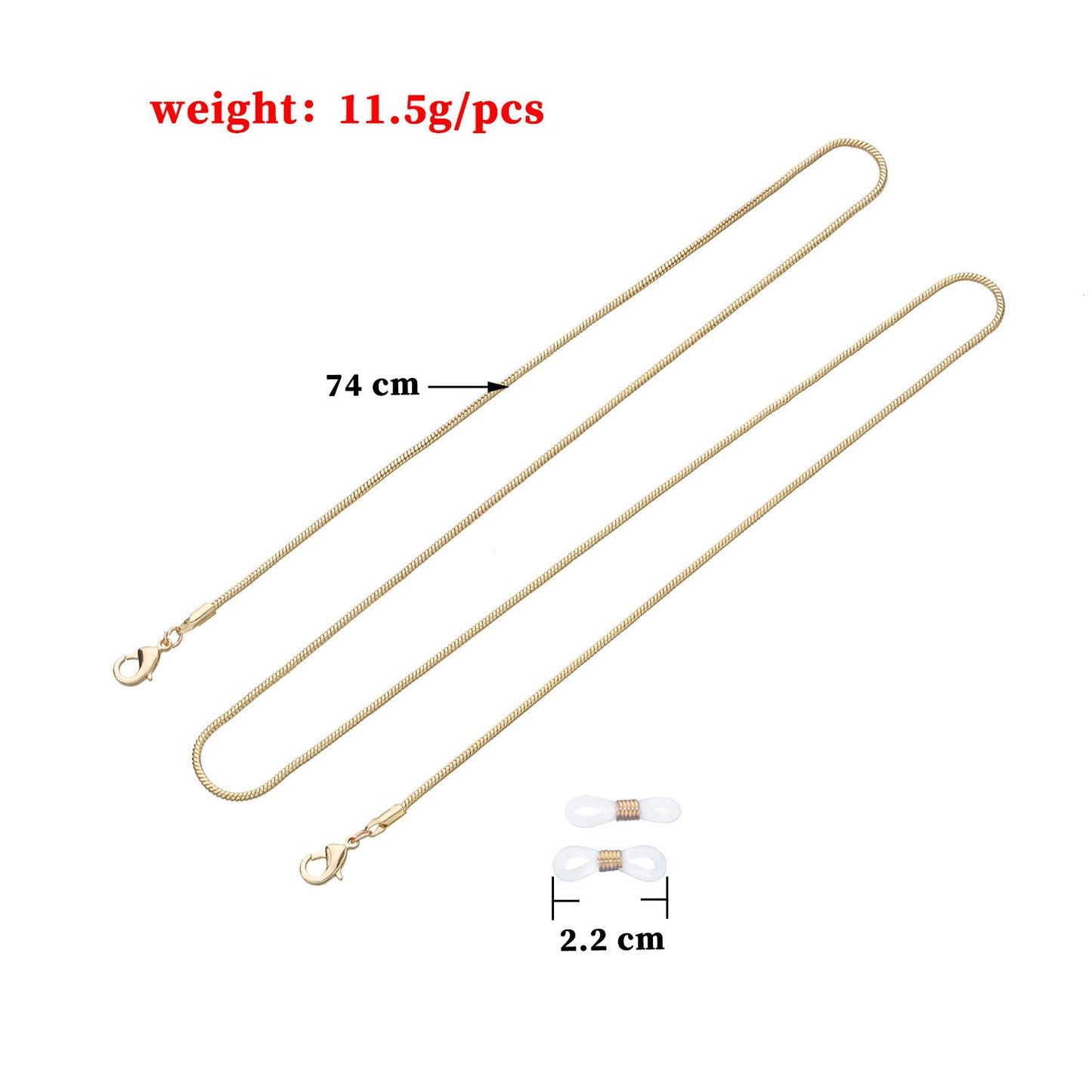 Jewelry 2mm Snake Bone Chain Glasses Chain Fashion Versatile Mask Mask Fixed Accessories