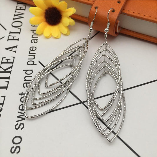 Indian multi-layer oval hoop earrings horse eye earrings night party earrings