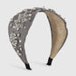 F4228 Baroque retro wide-brimmed headband female pearl rhinestone exaggerated palace party dinner headband