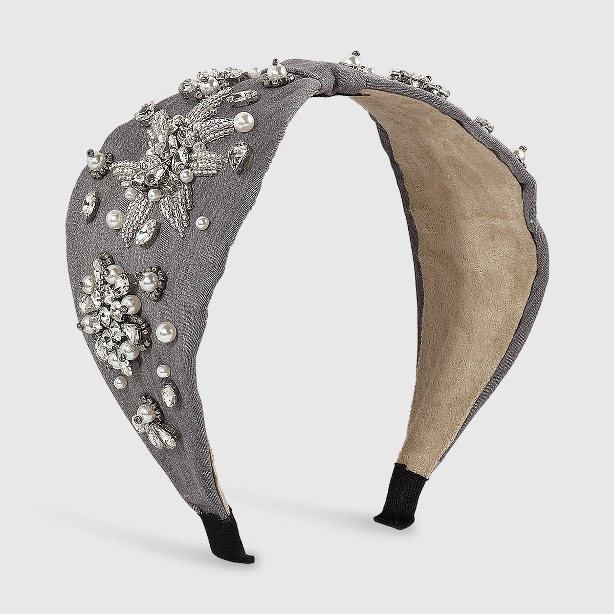 F4228 Baroque retro wide-brimmed headband female pearl rhinestone exaggerated palace party dinner headband