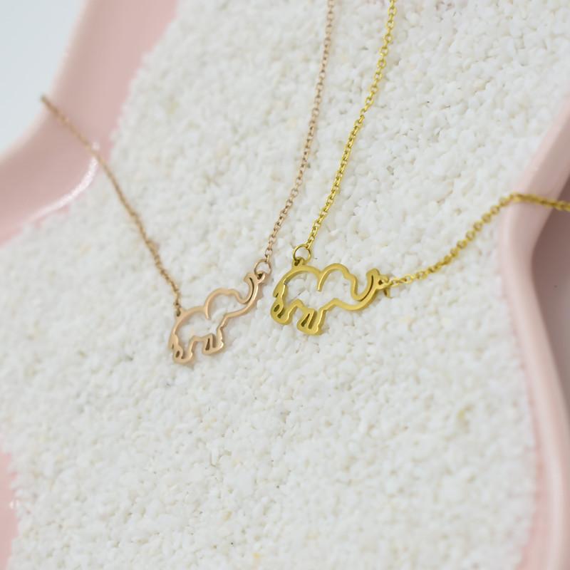 Jewelry Fashion Elephant Pendant Necklace Lucky Hollow Lucky Elephant Clavicle Chain Explosion