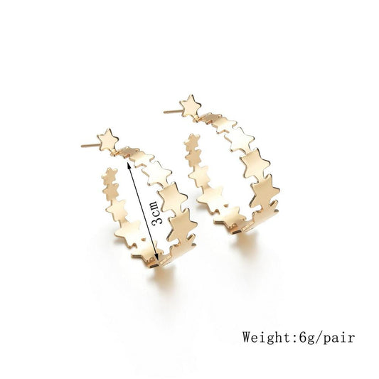 Accessories fashion five-pointed star love earrings earrings retro simple little star earrings for women