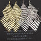 Rhombus Hollow Long Earrings Ladies Multi-level Metal Earrings Exaggerated Geometric Earrings