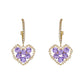 Personality trend heart-shaped zircon temperament purple earrings fashion high-end peach heart temperament earrings for women
