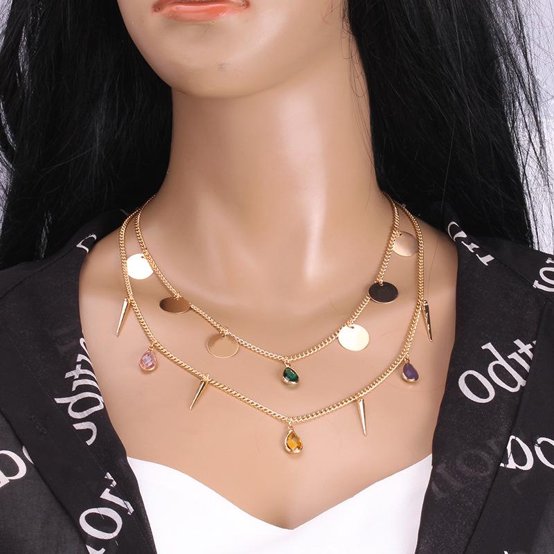 Fashion Personality Crystal Series Necklace Female Trend Simple Clavicle Chain Pendant Accessories