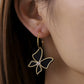 Elegant and creative golden geometric butterfly fashion plate earrings trend character hollow ear jewelry female