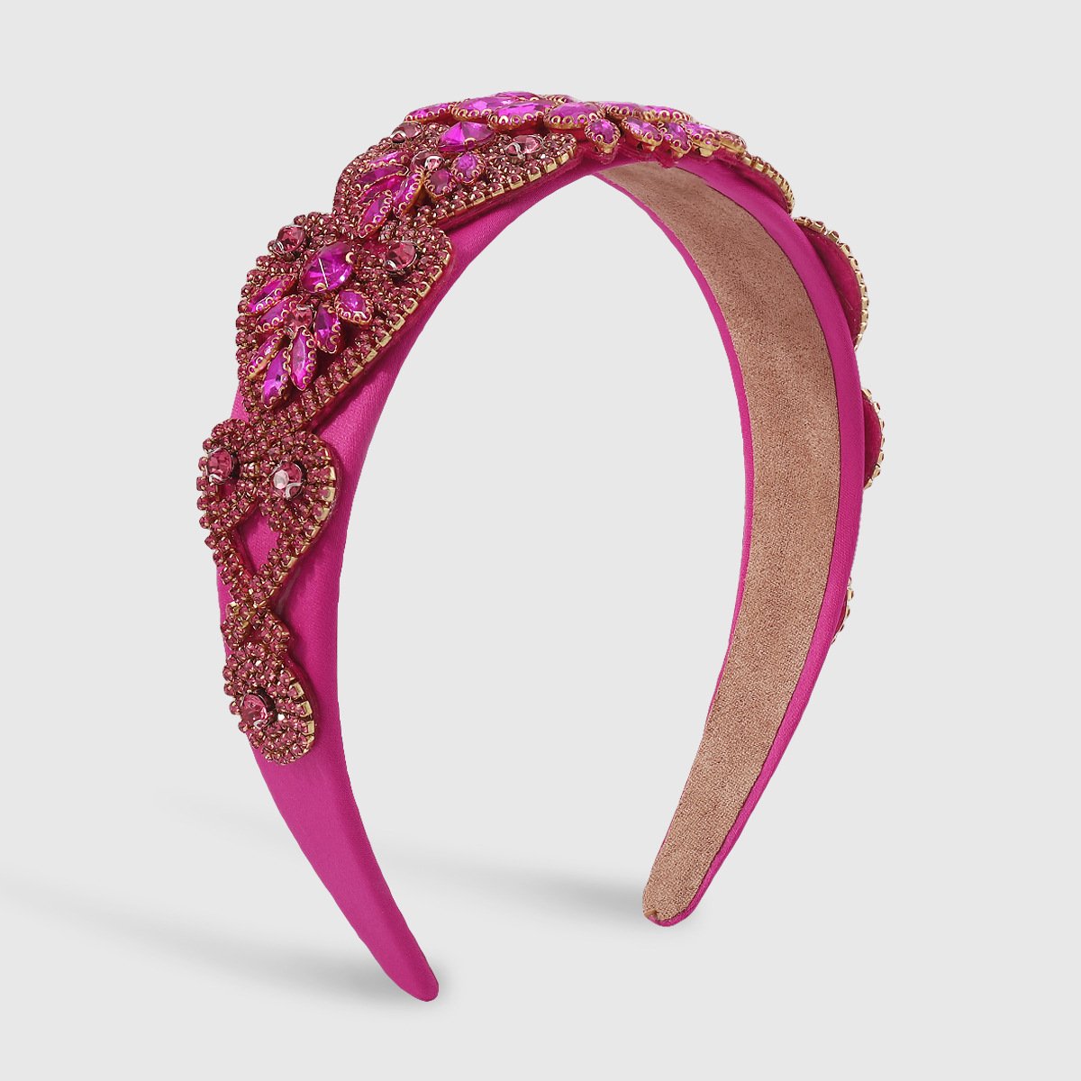 F4685 jewelry color diamond exaggerated retro wide-brimmed hair hoop Baroque claw chain personalized palace head hoop