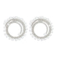 E1263 Jewelry Personality Diamond Round Earrings Exaggerated Night Light Luxury Imitation Pearl Earrings Women