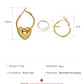 ins pearl love earrings set retro fashion metal geometric hoop earrings personality simple earrings