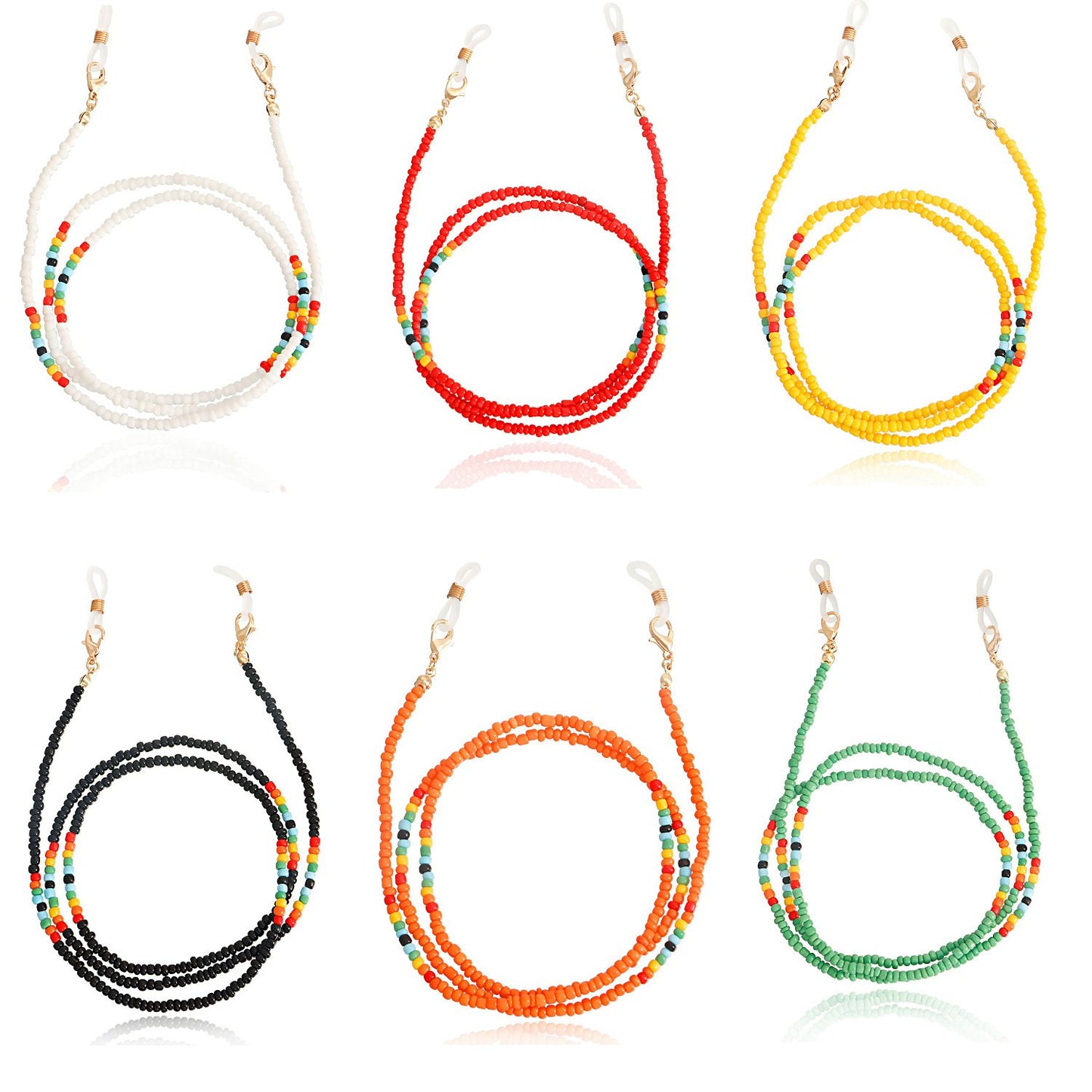 Accessories trend color rice beads glasses chain jewelry beaded accessories mask chain non-slip