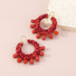 E193ZA Bohemian Ethnic Bead Earrings Leisure Vacation Handmade Retro Geometric Earrings Female