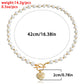 Jewelry ins simple imitation pearl love pendant necklace female clavicle chain sweet cool necklace choker