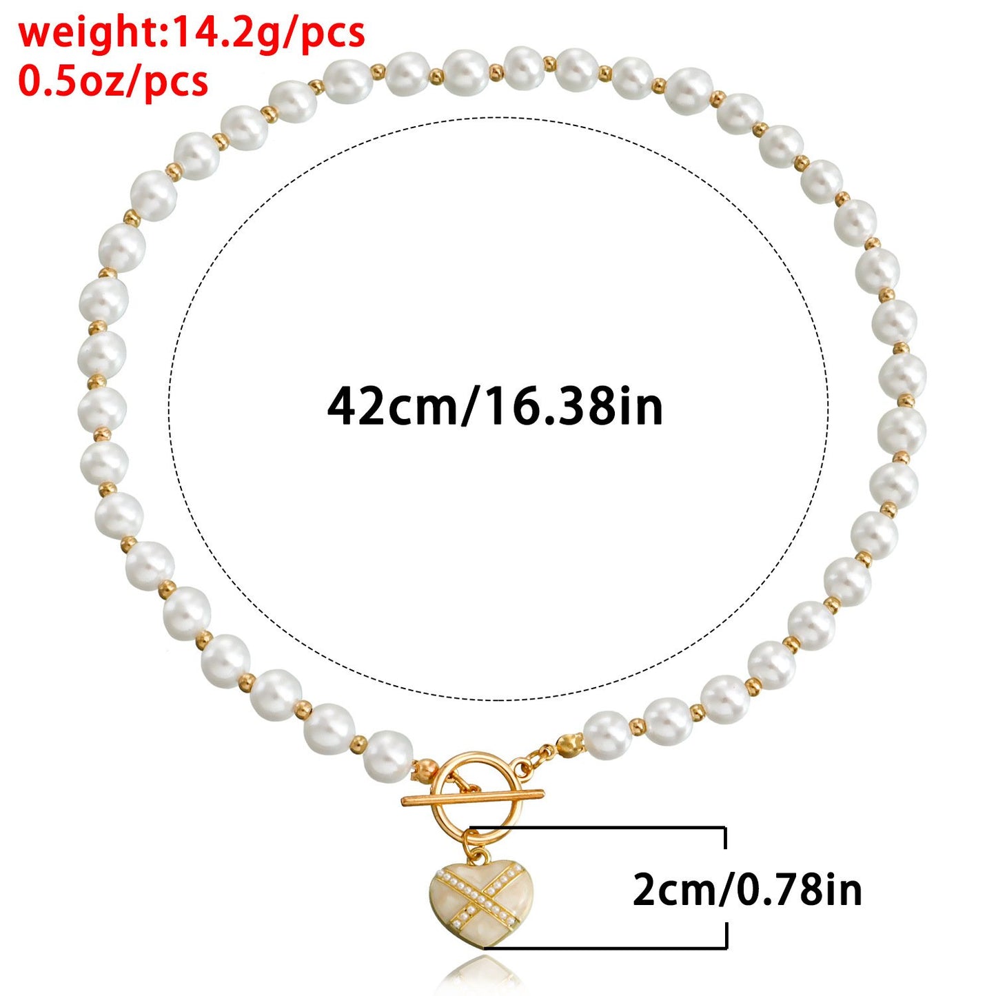 Jewelry ins simple imitation pearl love pendant necklace female clavicle chain sweet cool necklace choker