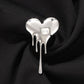 Fashion lava love brooch indifferent creative niche design heart-shaped suit pin collar accessories tide