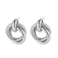 Minimalist metal line double ring winding earrings ins personality hip-hop exaggerated circle earrings female