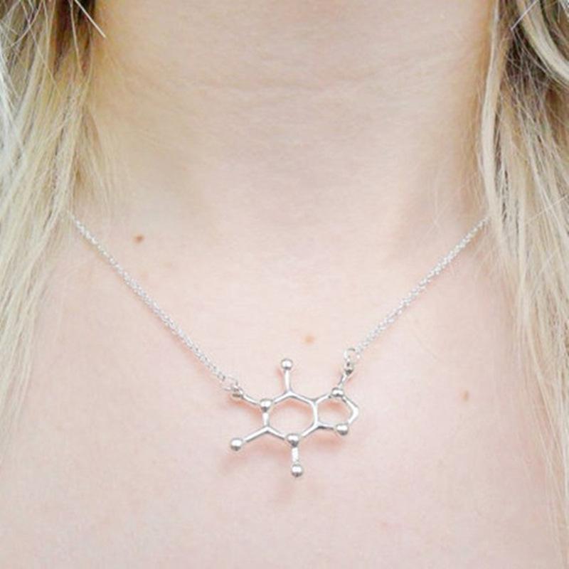 Jewelry Chemical Molecule Caffeine Pendant Necklace