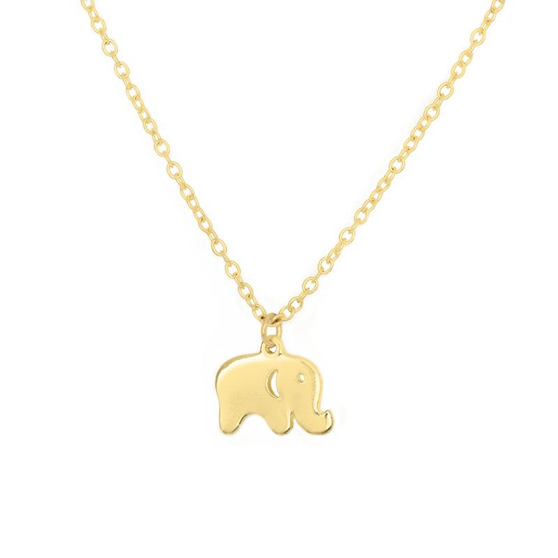 Cute Elephant Necklace Electroplating Color Preserving Alloy Baby Elephant Necklace Animal Pendant Clavicle Chain Jewelry