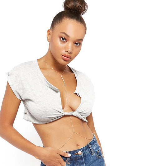 Jewelry Fashion Trend Women's Handmade Rhinestone Chain Body Chain Necklace