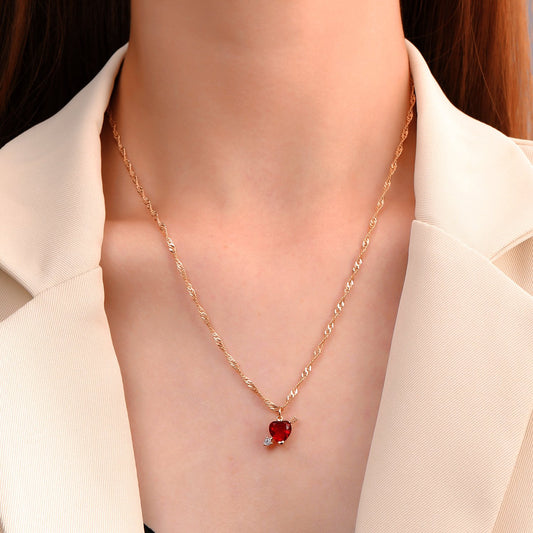 Dongdaemun love clavicle chain design feeling zircon arrow piercing heart necklace simple temperament net red necklace