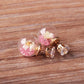 Fashion Glass Ball Broken Diamond Dried Flower Stud Earrings Taobao Double-sided Spherical Earrings Jewelry